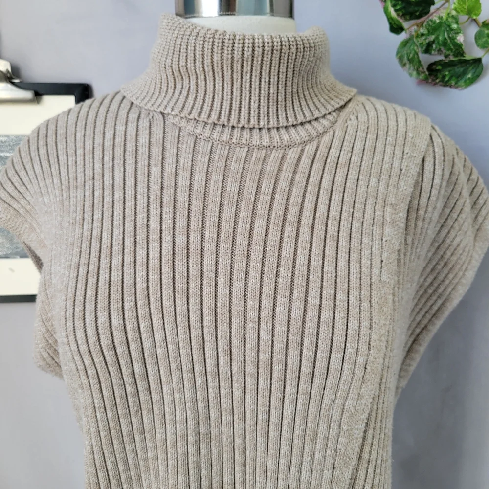 Thakoon Collective Cross Front Ribbed‎ Turtleneck Sweater M